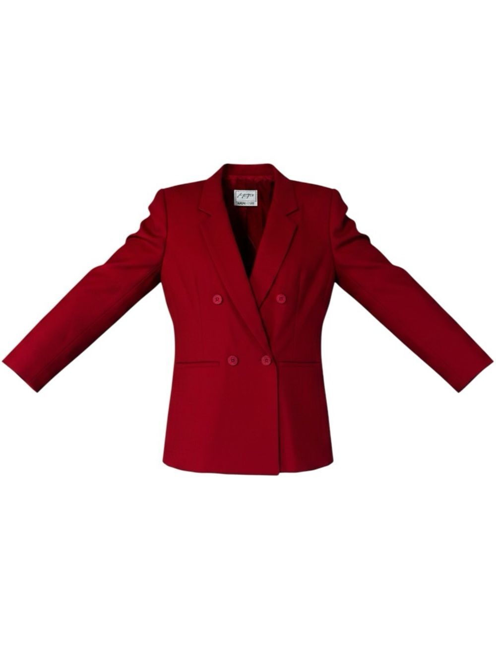Vintage J.A. Payne Red 100% Wool Double Breasted Blazer Jacket Womens 8 Career